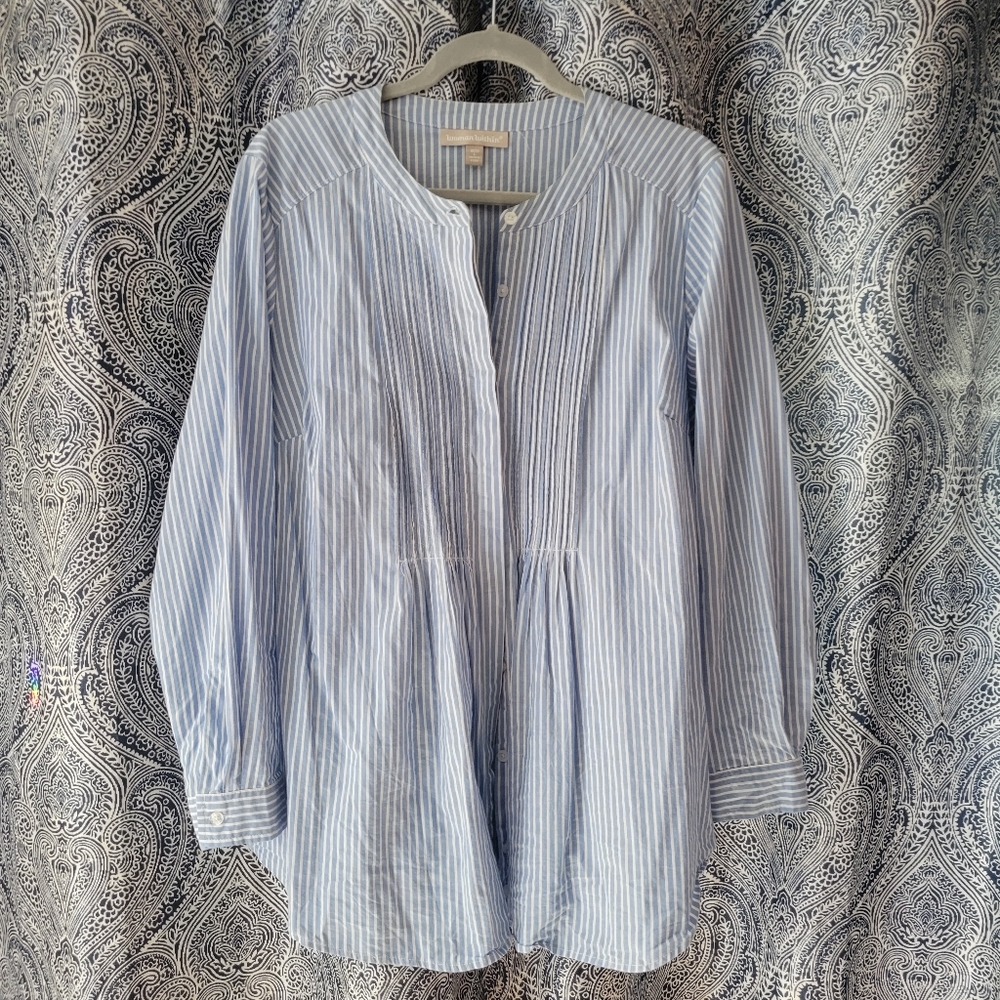 Pintucked cotton blouse